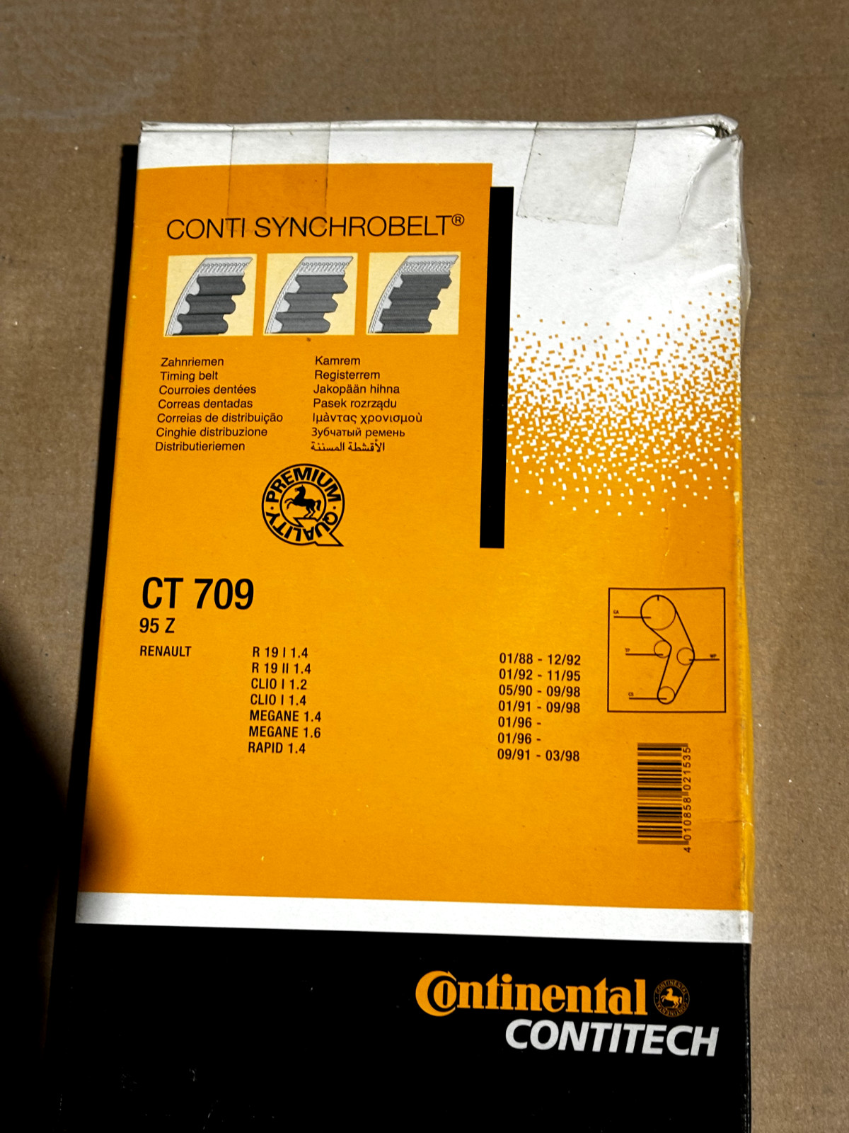 CT709 CONTINENTAL CTAM Timing Belt for RENAULT