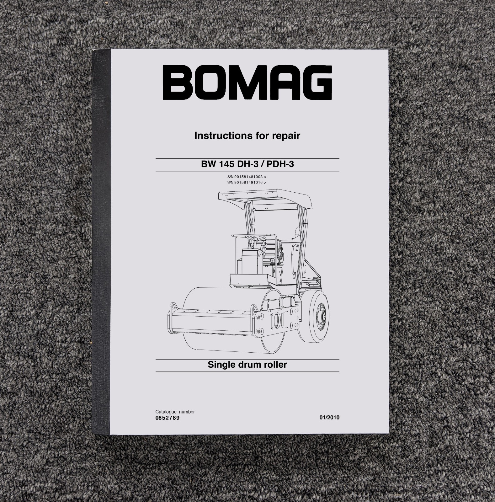 Bomag BW 145 PDH-3 Single Drum Vibratory Roller Compactor Service Repair Manual