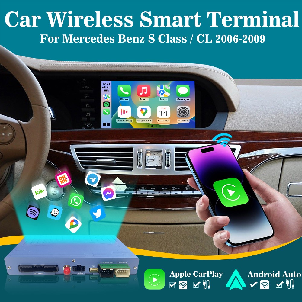 Wireless CarPlay Android Auto Module for Mercedes Benz S-Class/CL W221 2006-2009