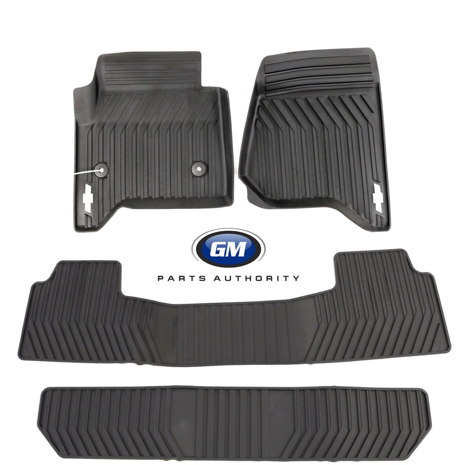 2015-2020 Chevrolet Suburban All Weather Mat Pkg Front 2nd 3rd Row Black OEM GM