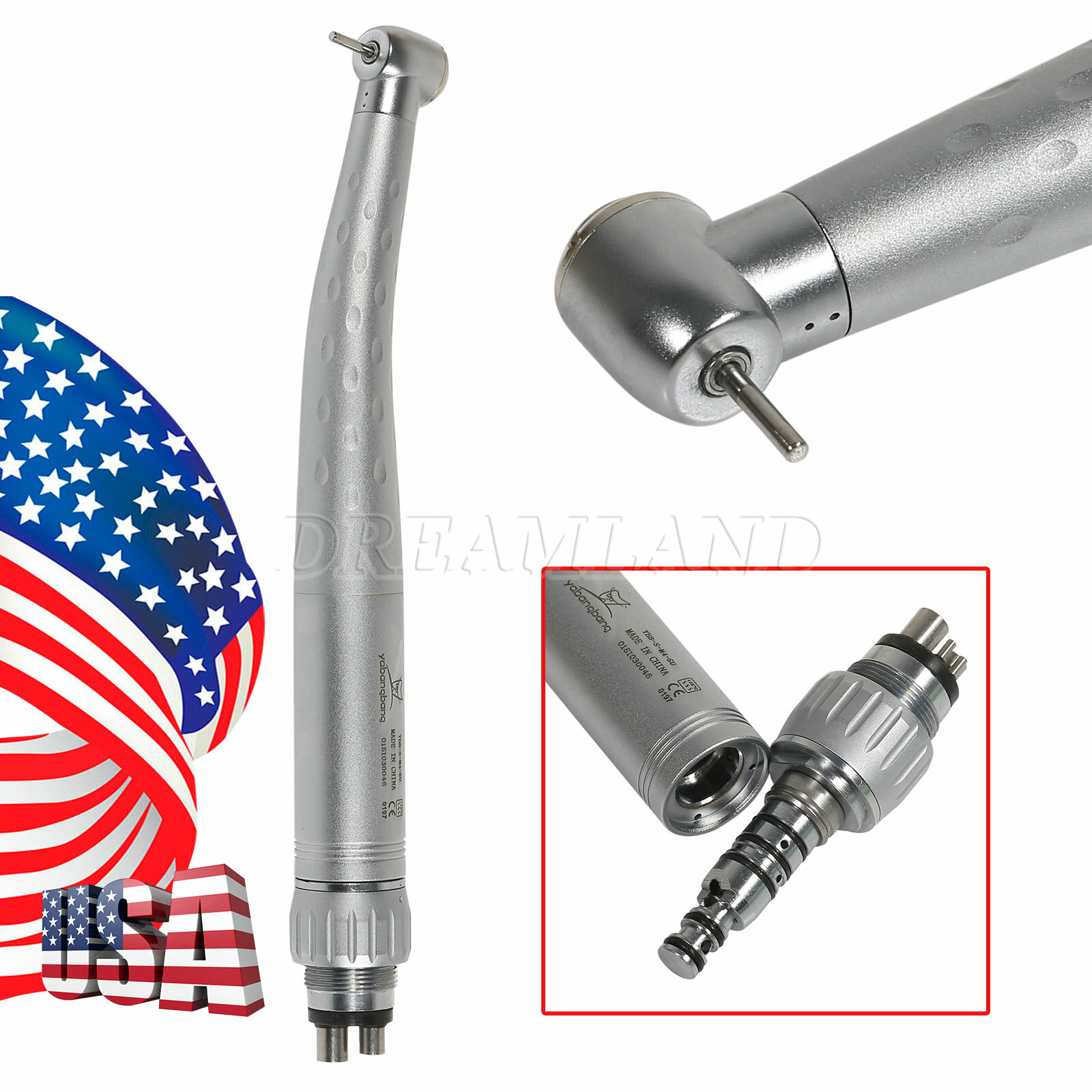 Yabang Dental High Speed Handpiece & 4-Hole Coupling Coupler W#2n