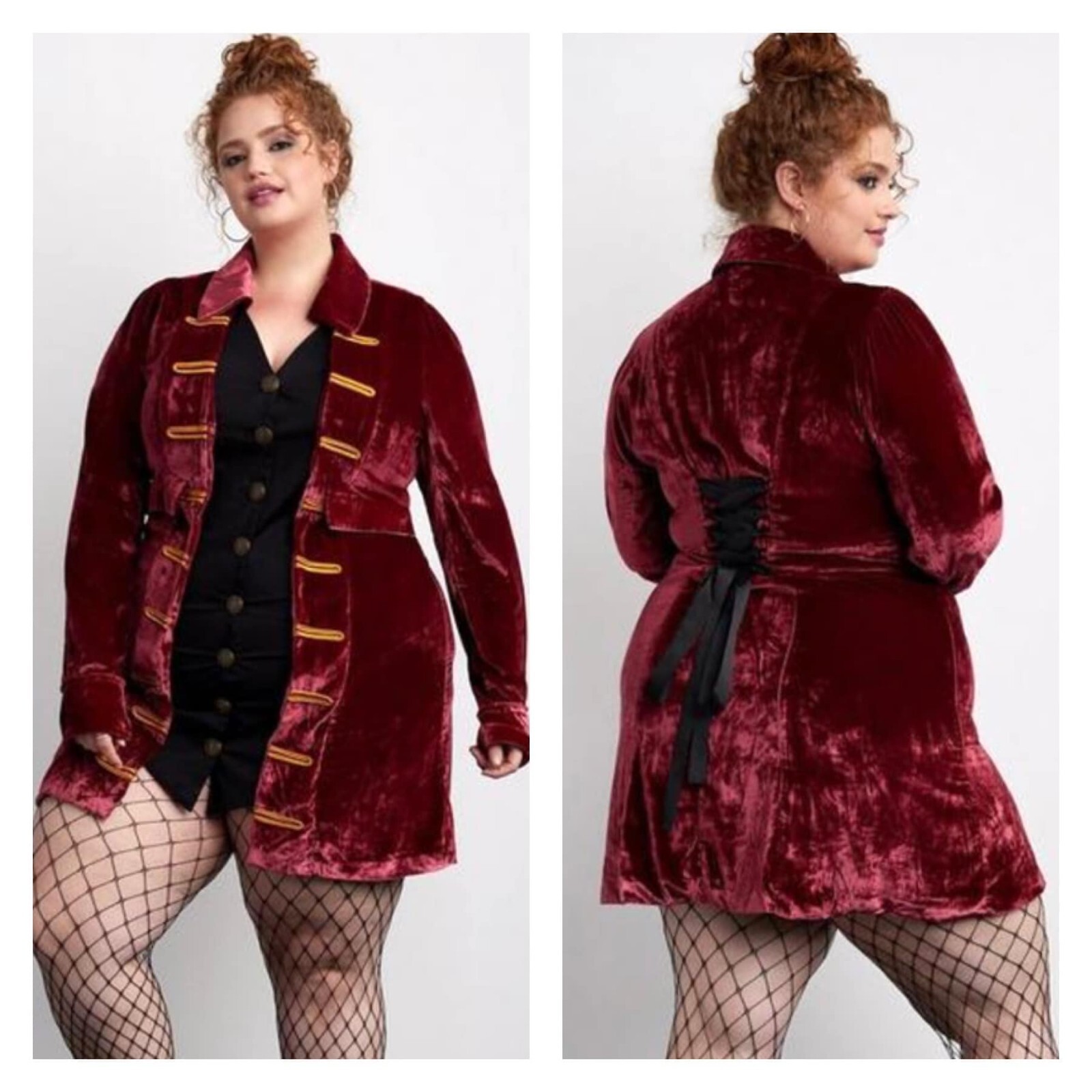Torrid Plus Size 0 Pirate Goth Steam Punk Velvet Cosplay Dress Coat Halloween