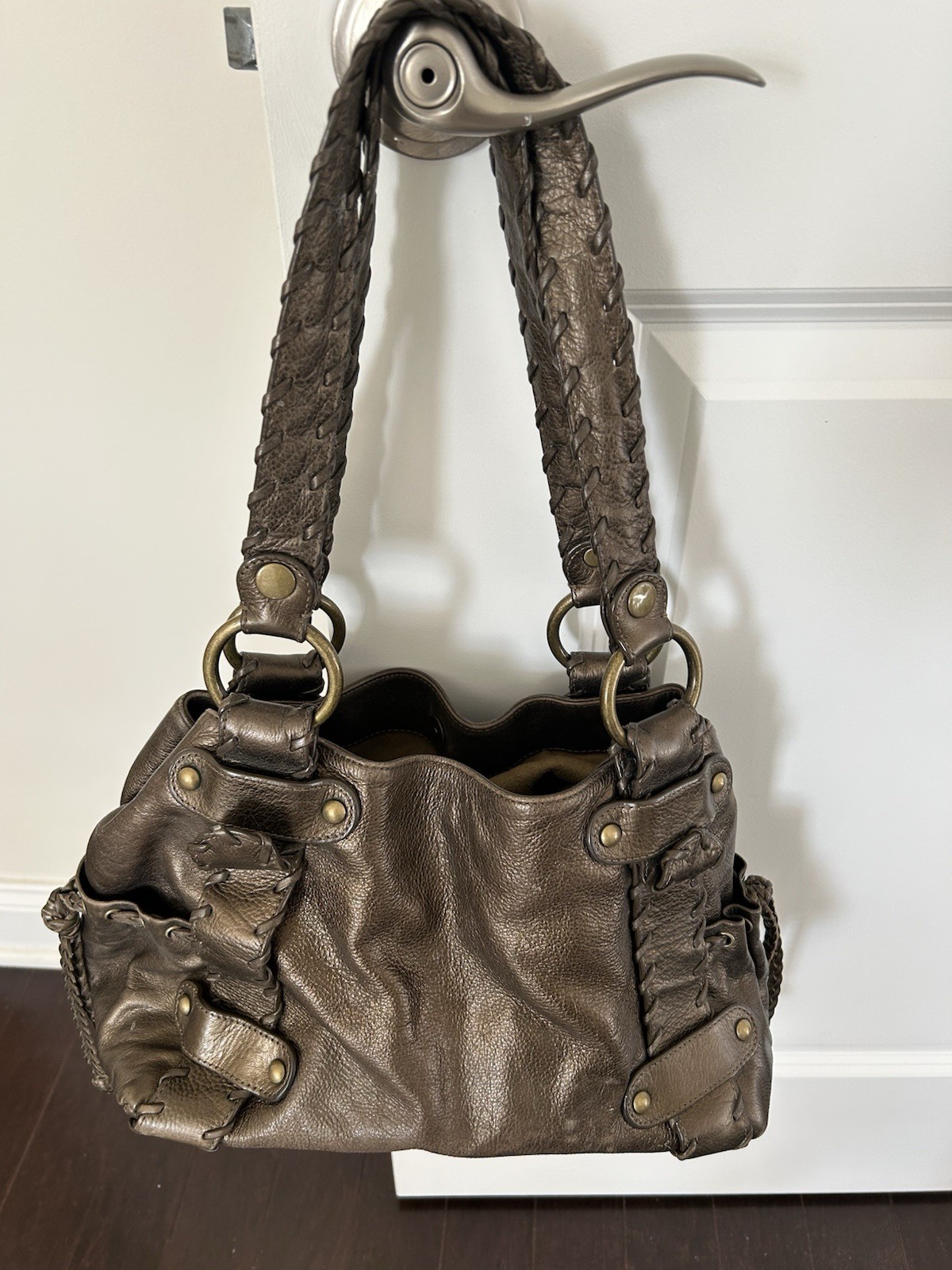 AUTHENTIC KOOBA SIENNA BRONZE LEATHER SHOULDER BAG TOTE SATCHEL WHIPSTITCH AUTHENTIC KOOBA SIENNA BRONZE LEATHER SHOULDER BAG TOTE SATCHEL WHIPSTITCH