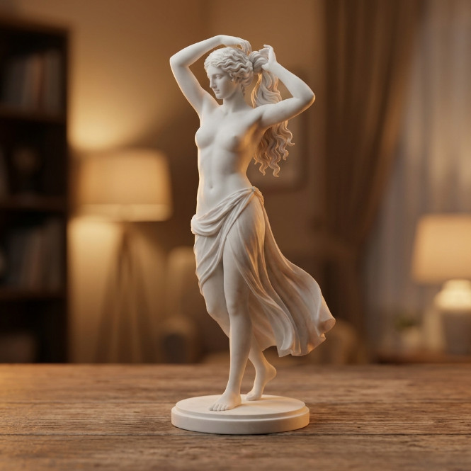 Helen at the Bath Greek Style 20 cm Resin Statue Handmade Modern  Sculpture