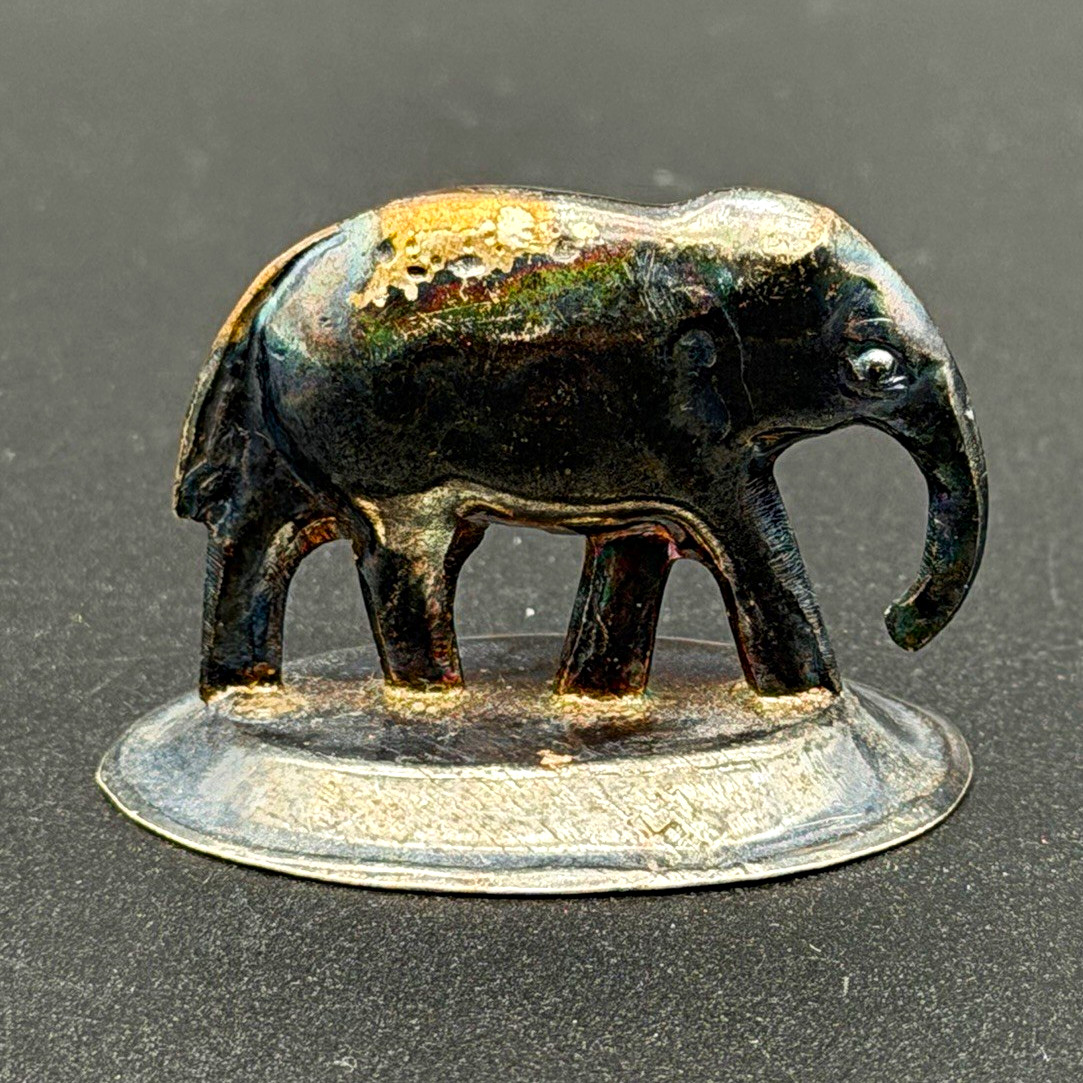 Vintage India Silver Elephant Figurine Miniature Signed ISK 700 Gowrish Jeweller
