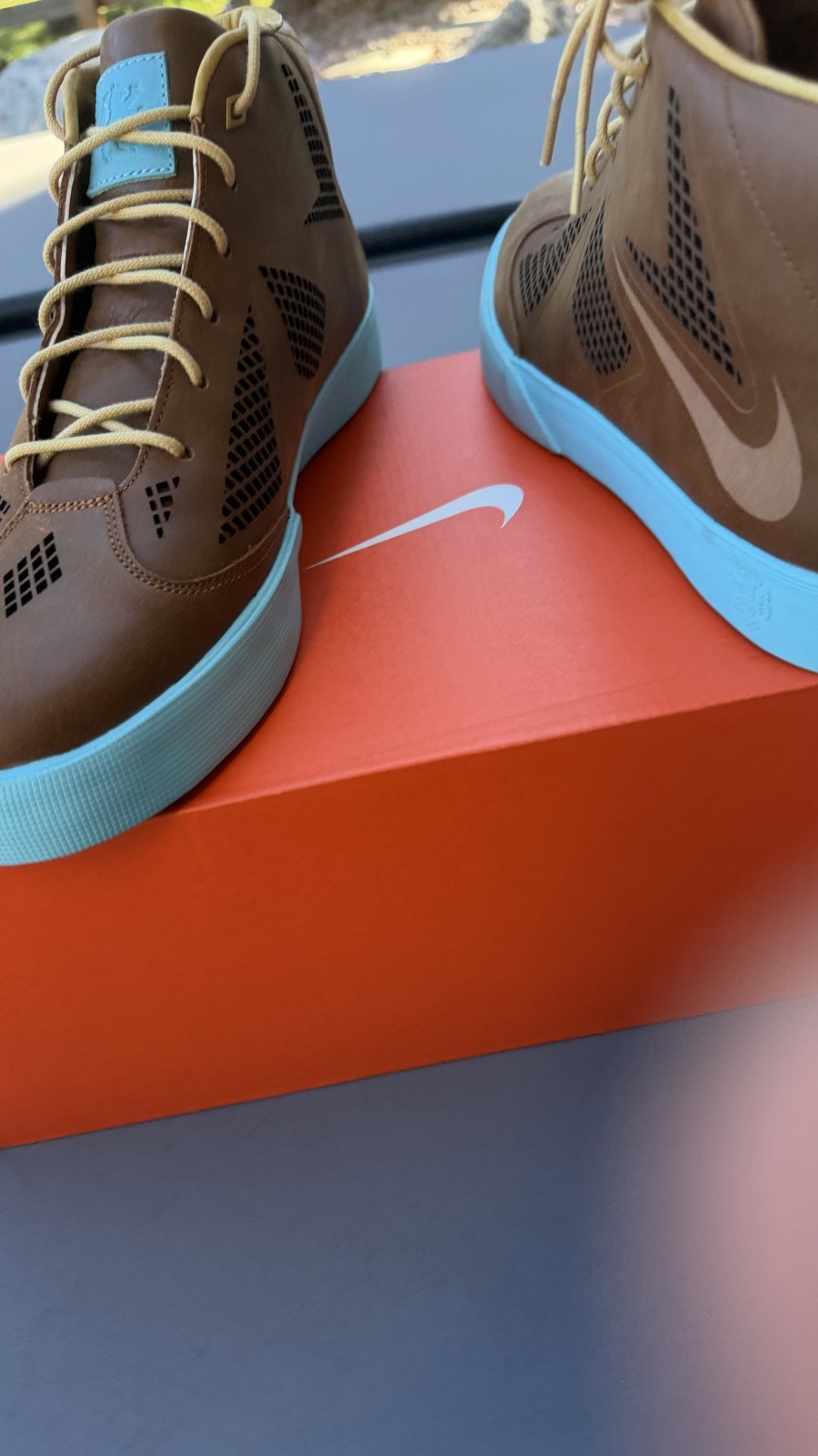 Nike LeBron X NSW Lifestyle NRG Hazelnut Men\'s 12 582553-200 Tide Pool Blue New