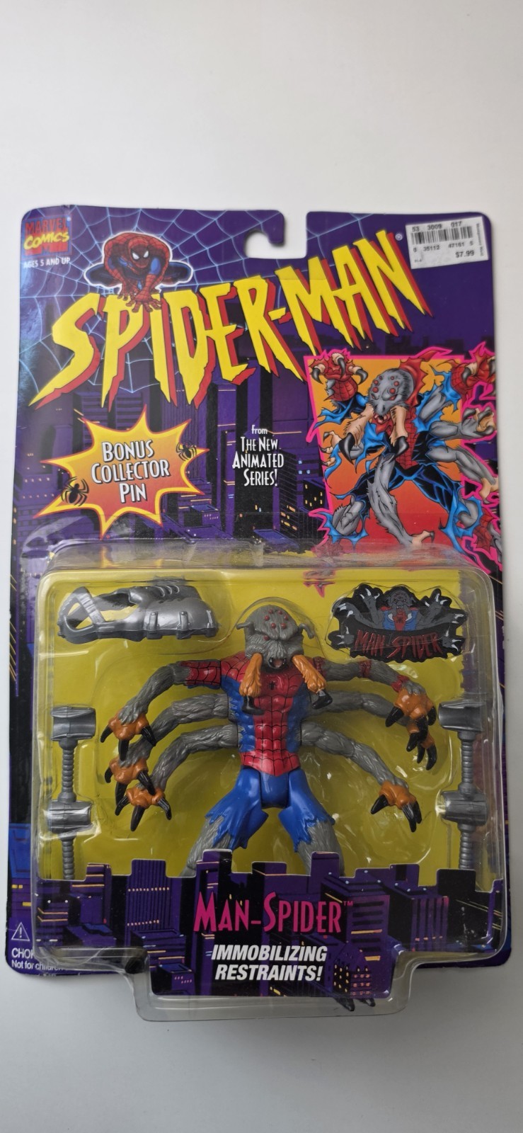 1995 Toy Biz Spiderman Man-Spider Action Figure Marvel Comics Animated Series 1995 Toy Biz Spiderman Man-Spider Action Figure Marvel Comics Animated Series