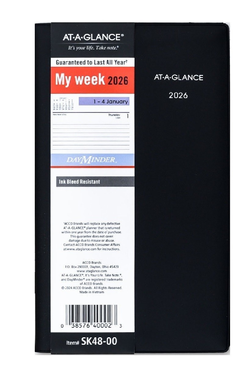 AT-A-GLANCE Jan-Dec 2026 Mthly, DayMinder, My Week 3-1/2\
