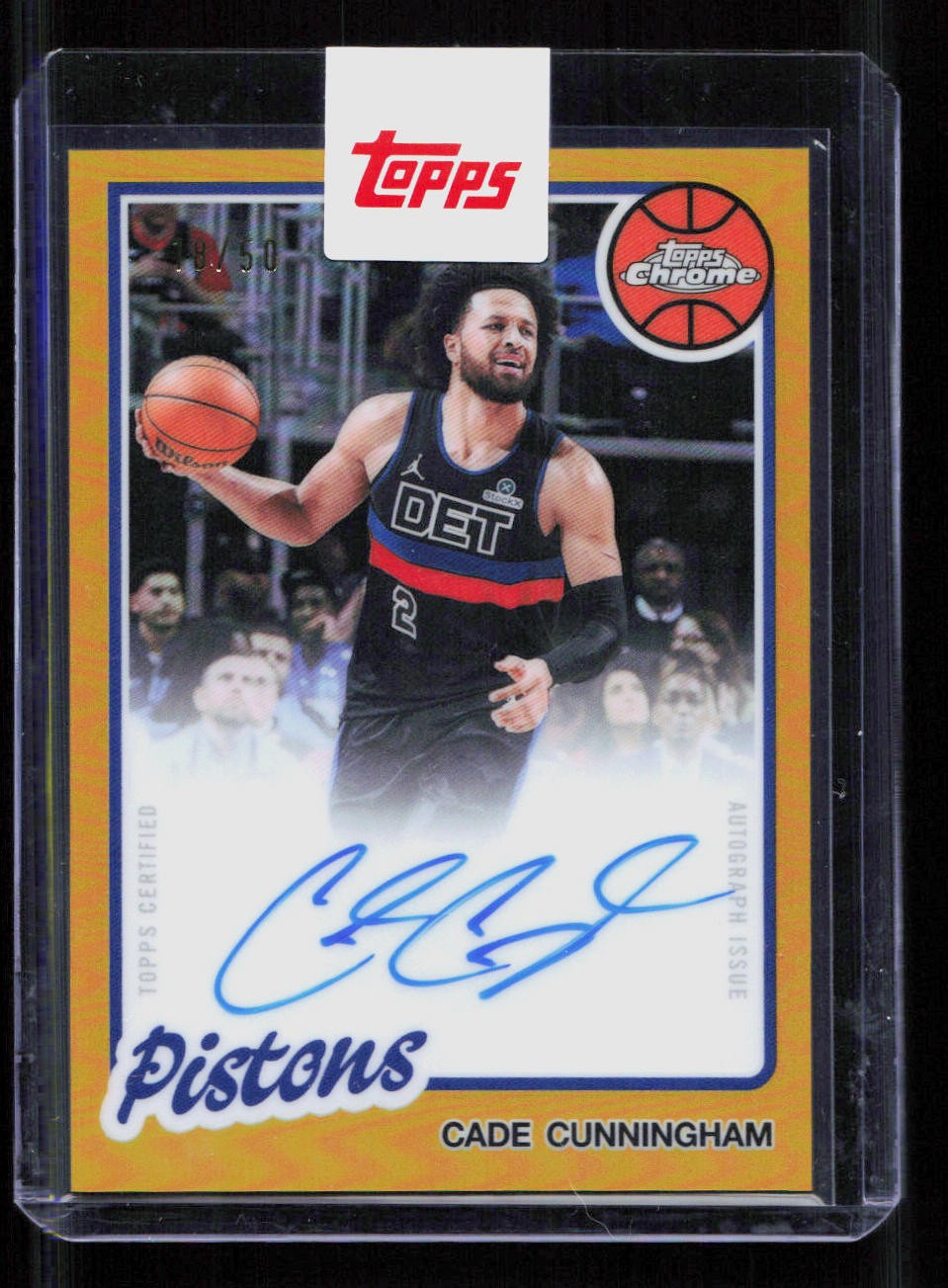 Cade Cunningham 2025-26 Topps Chrome #80TBA-CCU Gold 1980-81 Topps Autograph /50 Cade Cunningham 2025-26 Topps Chrome #80TBA-CCU Gold 1980-81 Topps Autograph /50
