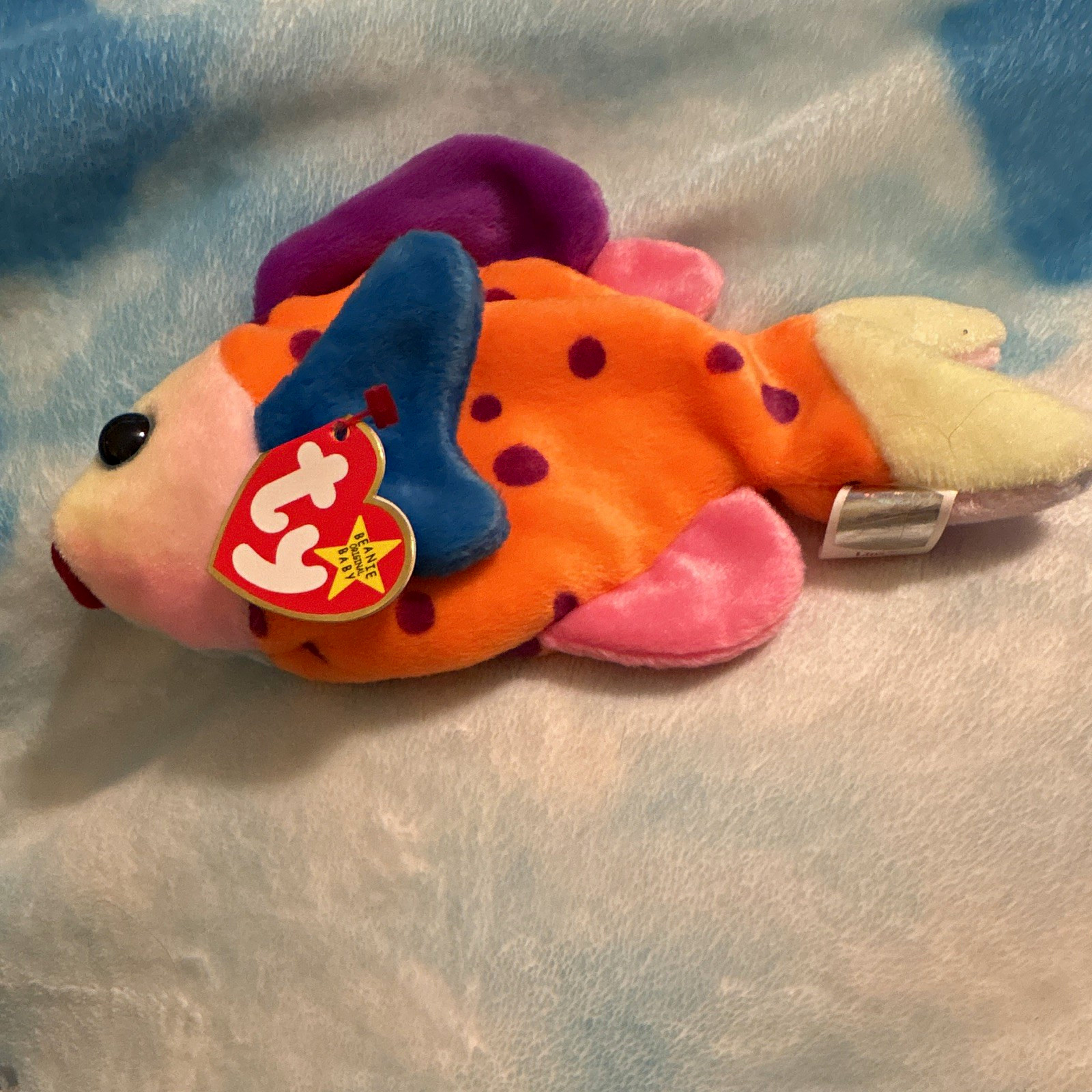 Ty Beanie Babies Original Lips the Fish Plush Beanbag, 1999 Vintage Ty Beanie Babies Original Lips the Fish Plush Beanbag, 1999 Vintage