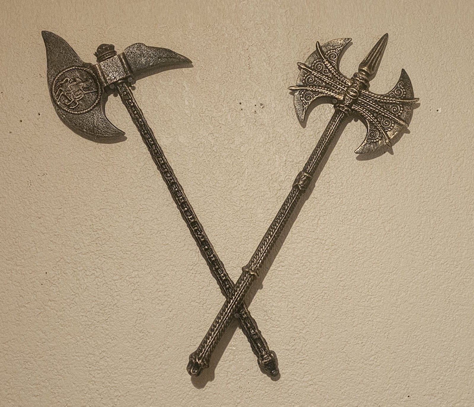 Two Medieval Cast Iron Battle Axes Two Medieval Cast Iron Battle Axes