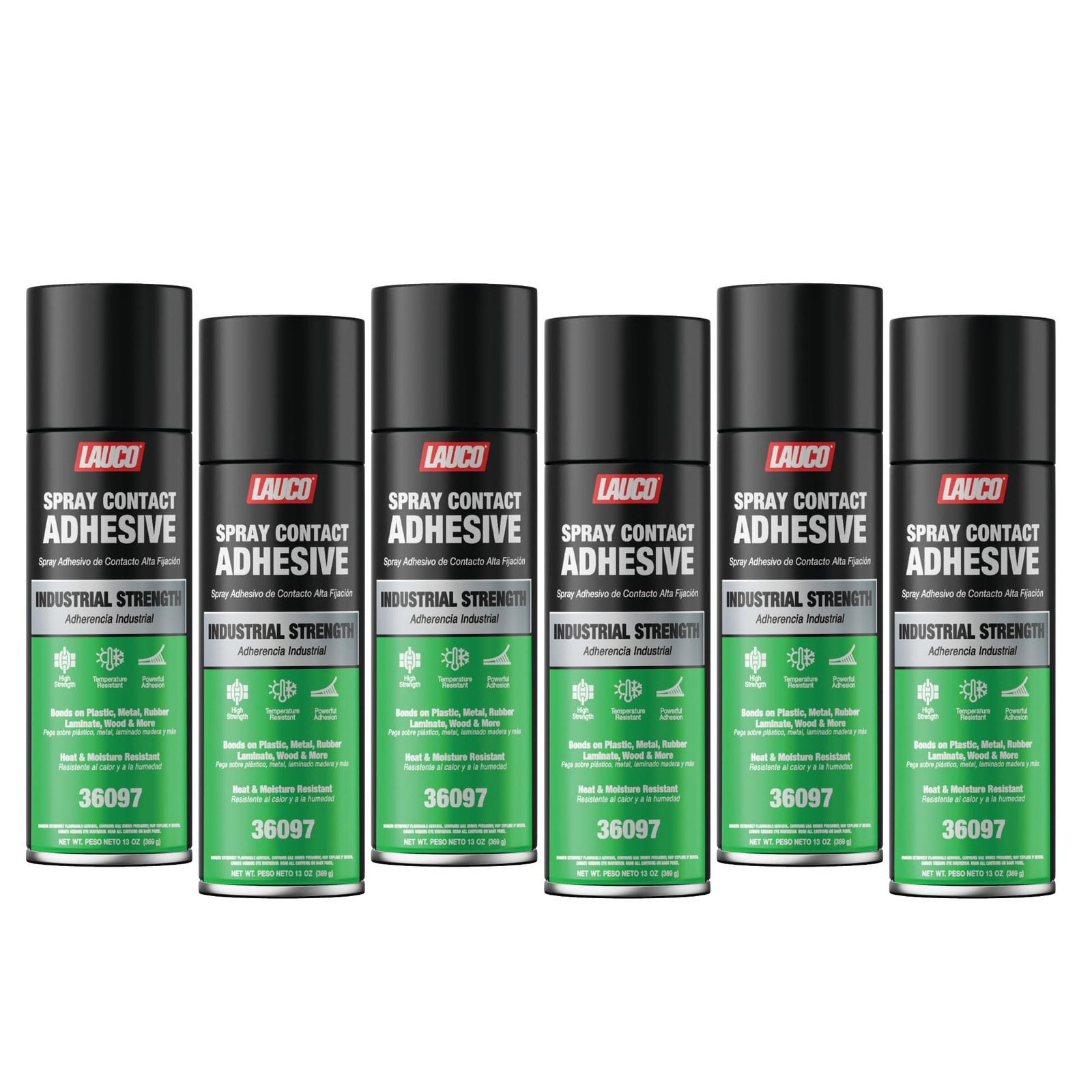 LAUCO Spray Adhesive Contact 13oz, Pack of 6, Industrial Strength Heavy Duty LAUCO Spray Adhesive Contact 13oz, Pack of 6, Industrial Strength Heavy Duty