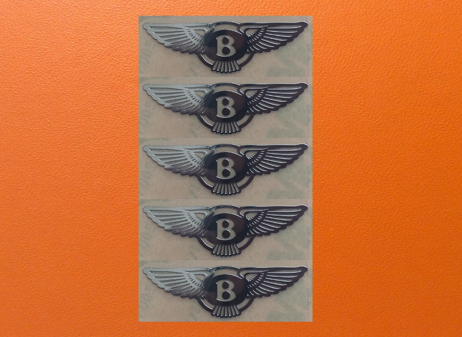 5 pcs Sticker for Bentley Skylake Silver Chrome Logo Decal Badge 30mm x 9mm 5 pcs Sticker for Bentley Skylake Silver Chrome Logo Decal Badge 30mm x 9mm