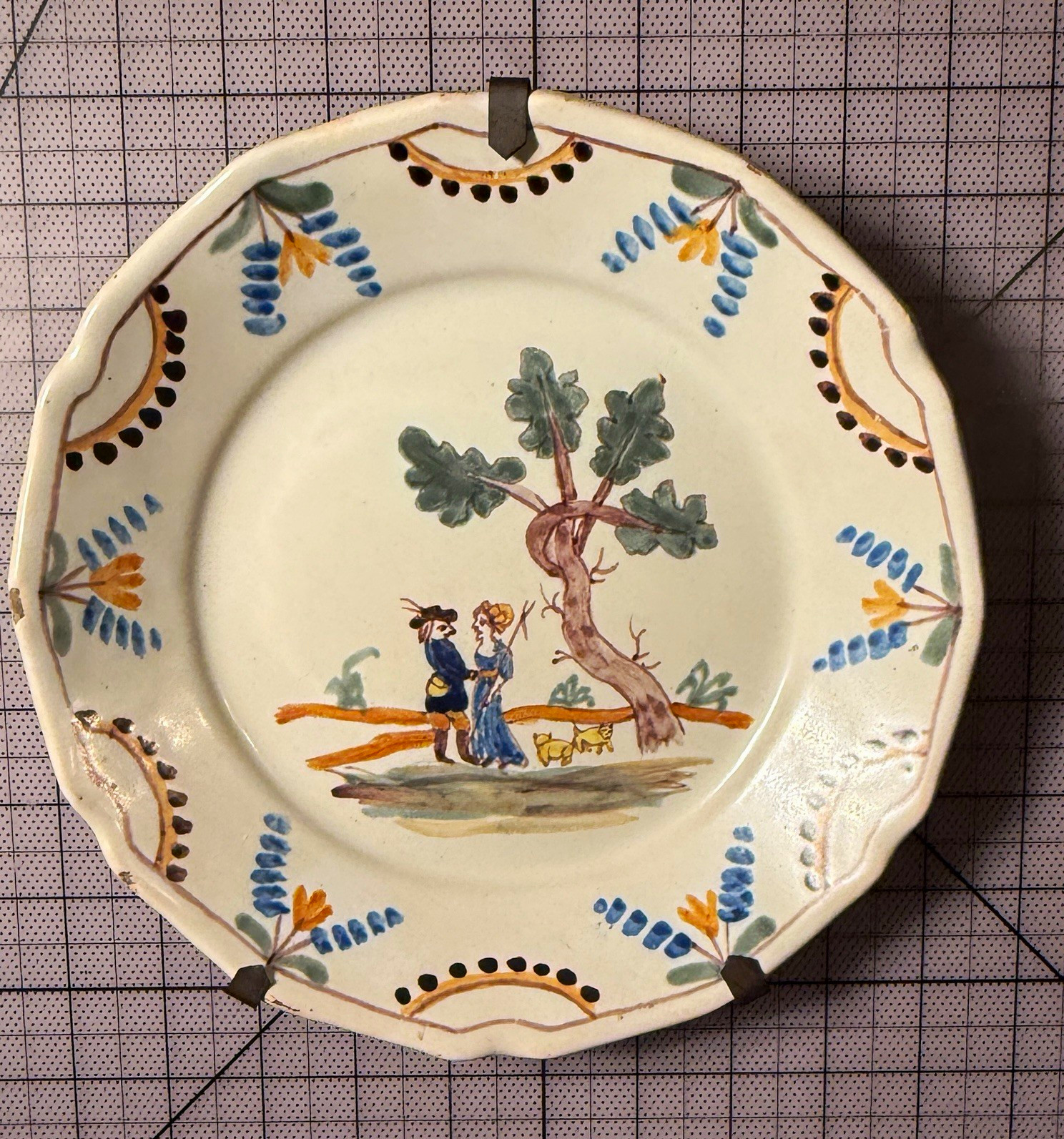 18th Century Antique French Nevers Faience, Tin-Glazed Polychrome Earthenware 18th Century Antique French Nevers Faience, Tin-Glazed Polychrome Earthenware