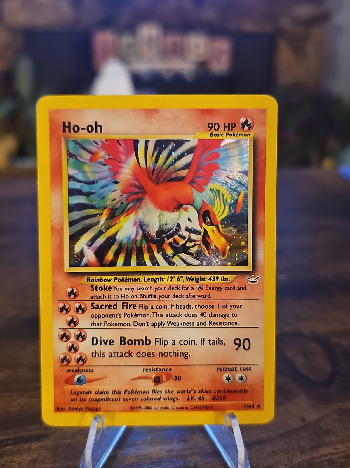Pokemon TCG Ho-oh 07/64 Neo Revelation Holo Unlimited Moderately Played