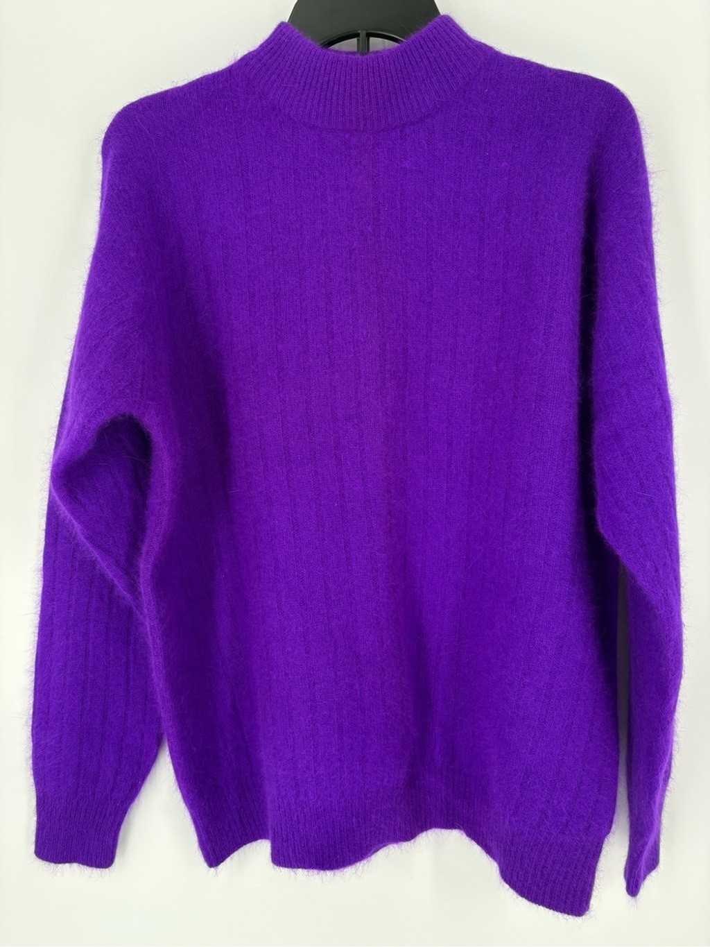 VTG Rafaella Angora Rabbit Hair Lambswool Purple Mock Neck Sweater Women\'s Large