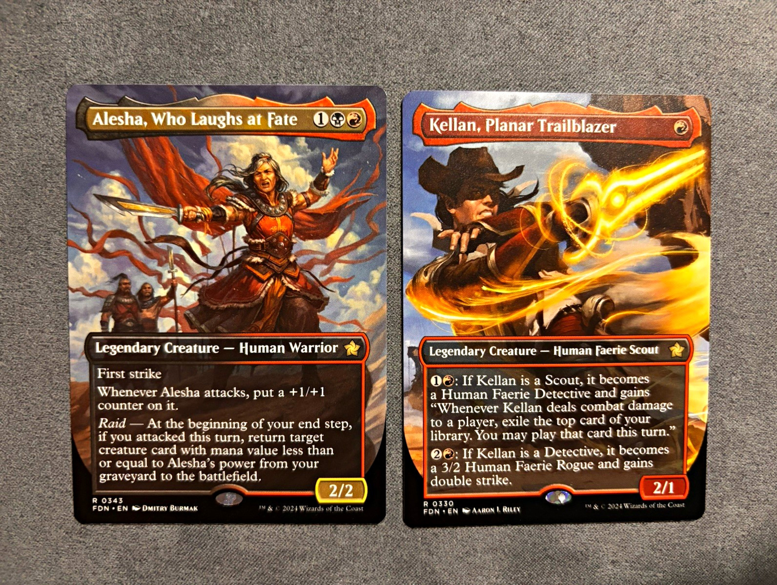 MTG Foundations Alesha Who Laughs at Fate & Kellan Planar Trailblazer 2-Card Lot