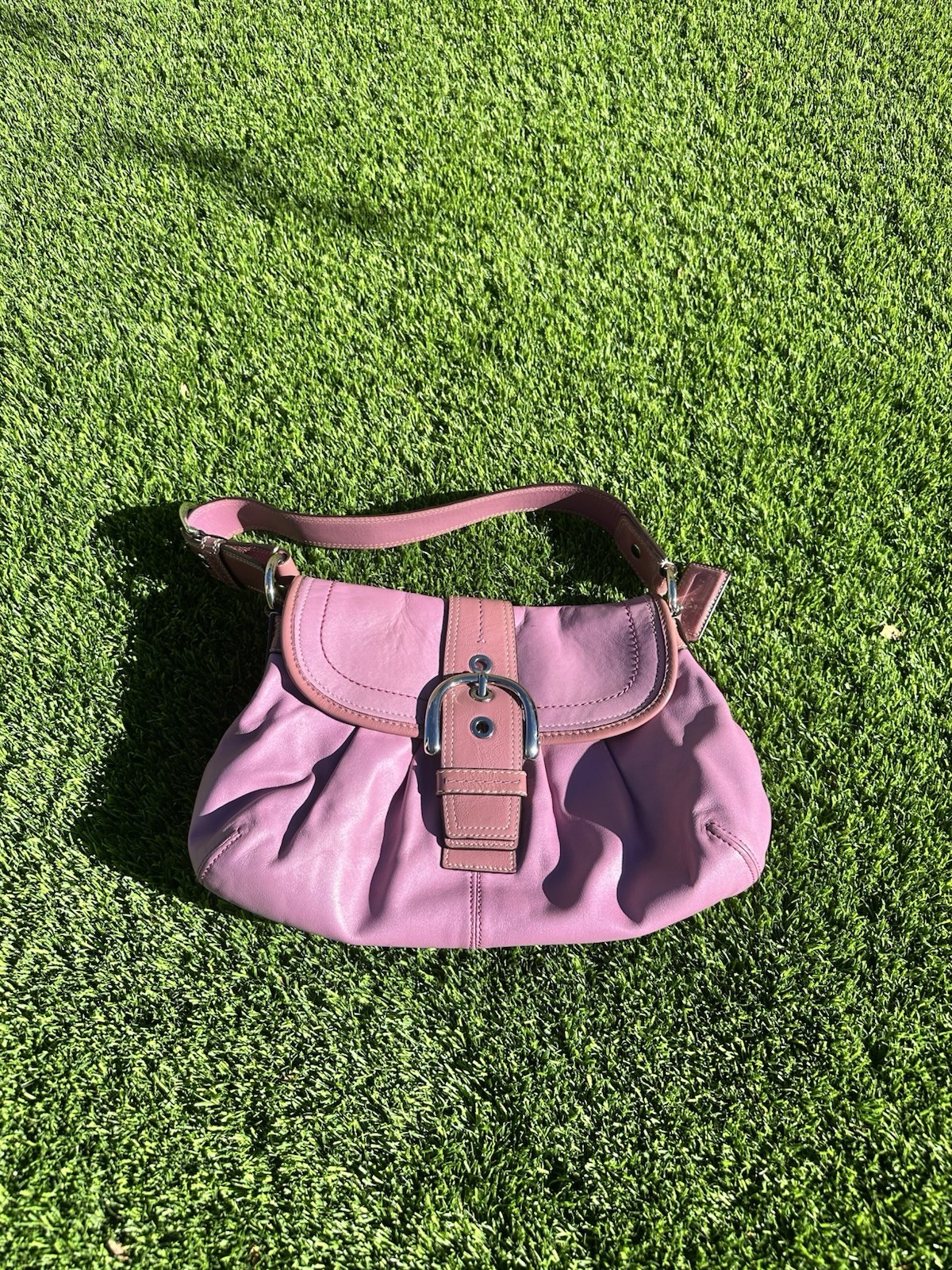 Vintage Coach soho pink leather bag hand bag