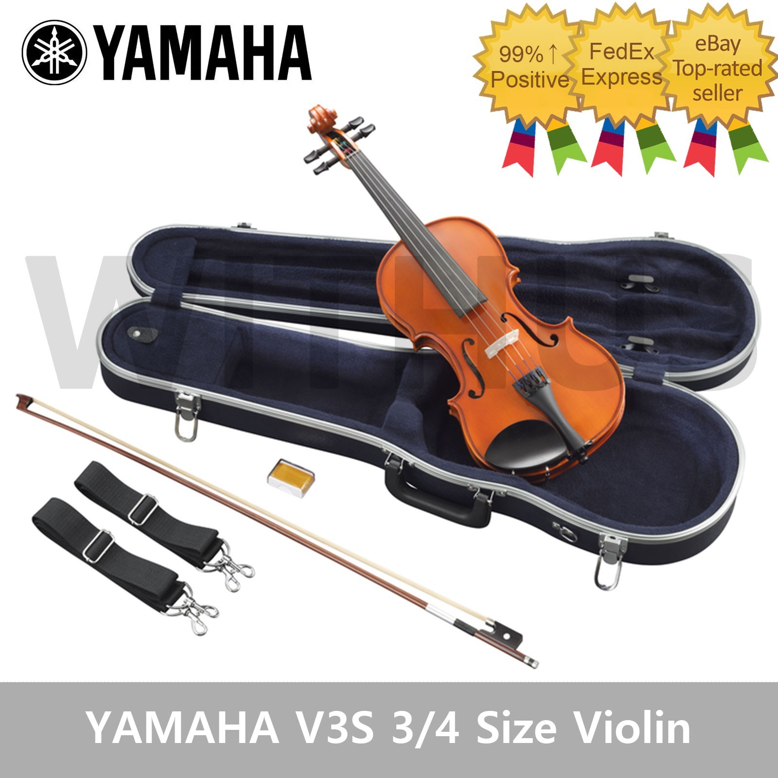 YAMAHA V3S 3/4 Size Violin Beginner Student Acoustic Set w/ Case Bow Rosin *