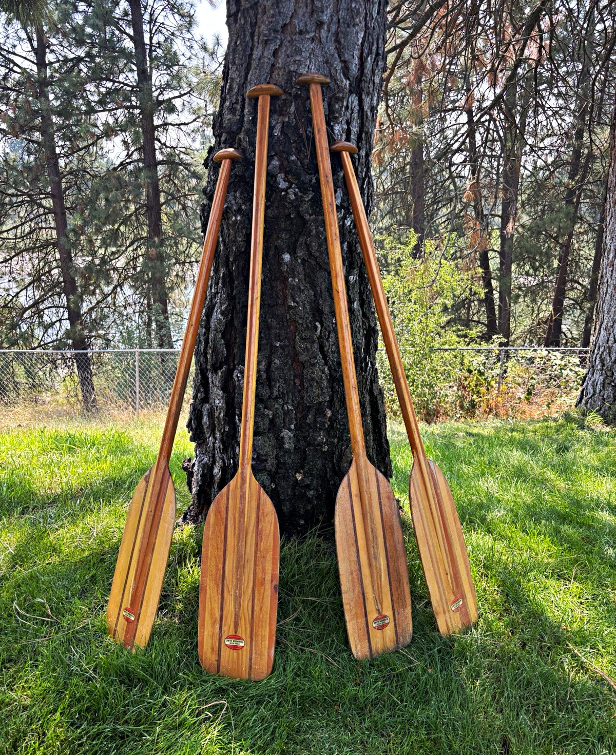 Vintage Sawyer Woodworking Custom Canoe Paddles – Set of 4 Vintage Sawyer Woodworking Custom Canoe Paddles – Set of 4