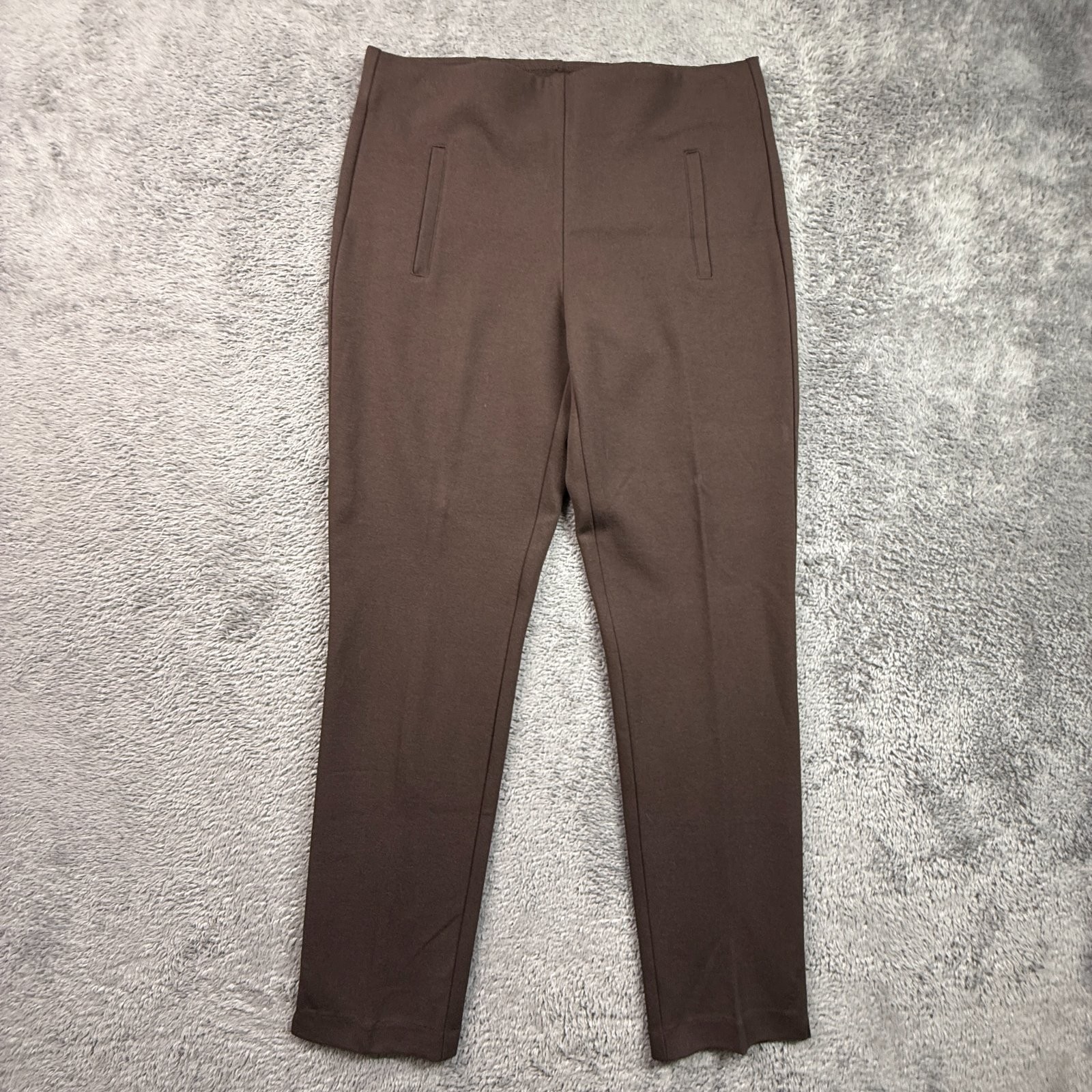 Chicos So Slimming Juliet Pants 0 Brown Pull On Stretch Womens 30x28 Casual
