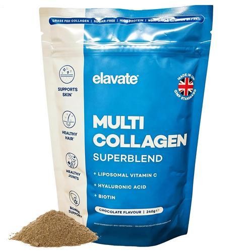 Elevate Multi Collagen Super Blend Chocolate 240g New Sealed - UK Seller