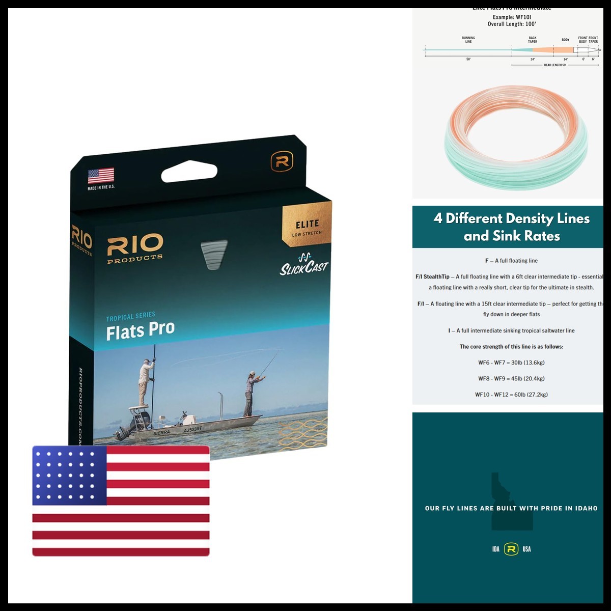 RIO PRODUCTS Elite Flats Pro Saltwater Fly Line Clear/Trans Orange/Trans Aqua