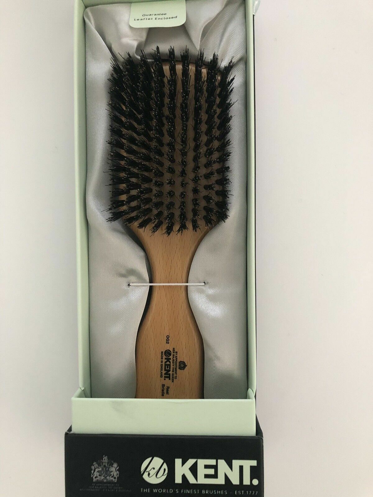 KENT BRUSH OG2 BEECH WOOD 7.5 HAIR BEARD MUSTACHE BOAR BRISTLES BLACK