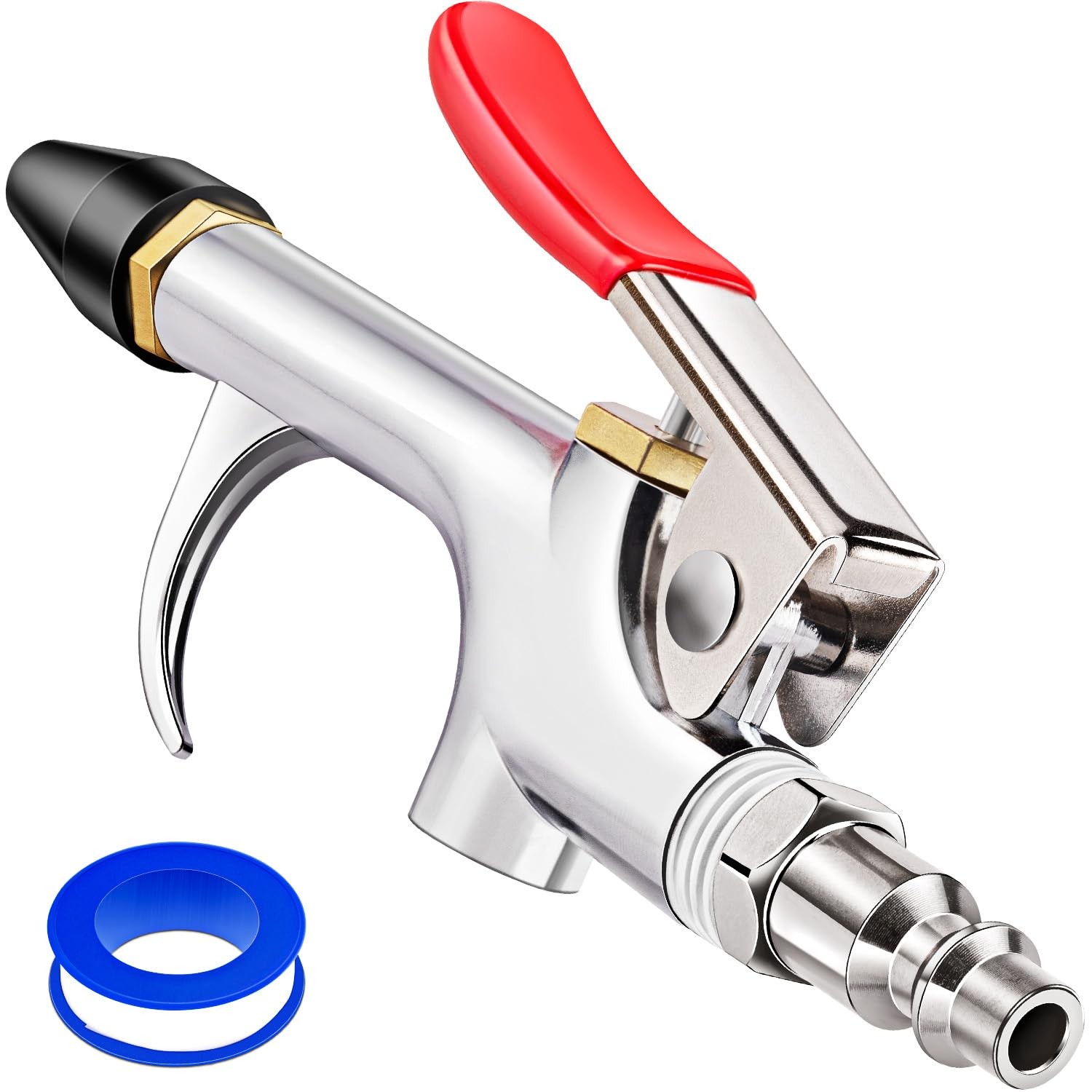 4Pcs Air Blow Kit w/ Rubber Tip Nozzles, 2-Way Air Nozzle w/ 1/4\