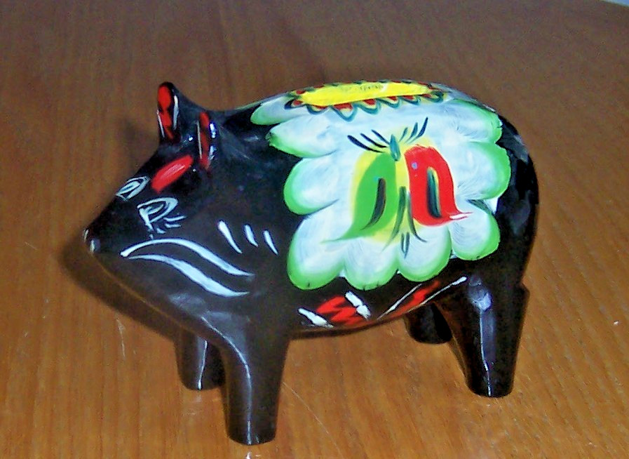 Swedish Vintage Black Dala Pig Bank Swedish Vintage Black Dala Pig Bank