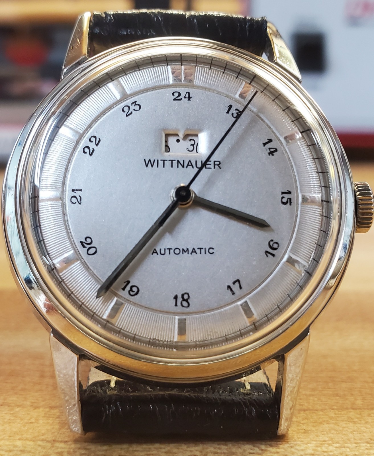 Vintage Wittnauer 1950s-1960s Men\'s 24 Hour Military Wristwatch