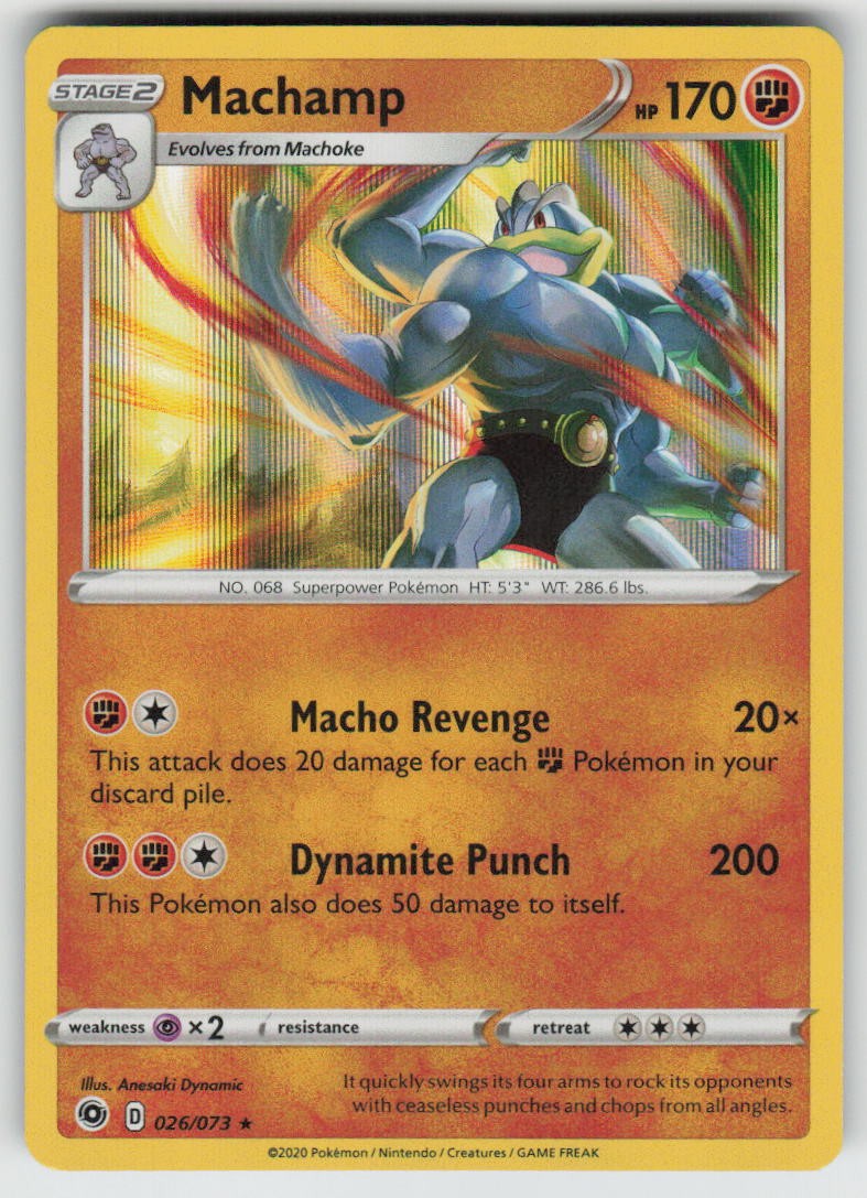Holo Machamp 026/073 Rare Champion's Path Near Mint
