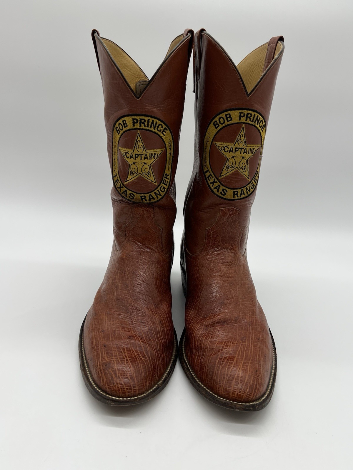 Coronado Texas Rangers Men 14.5 EE Brown Ostrich Bob Prince Western Cowboy Boots