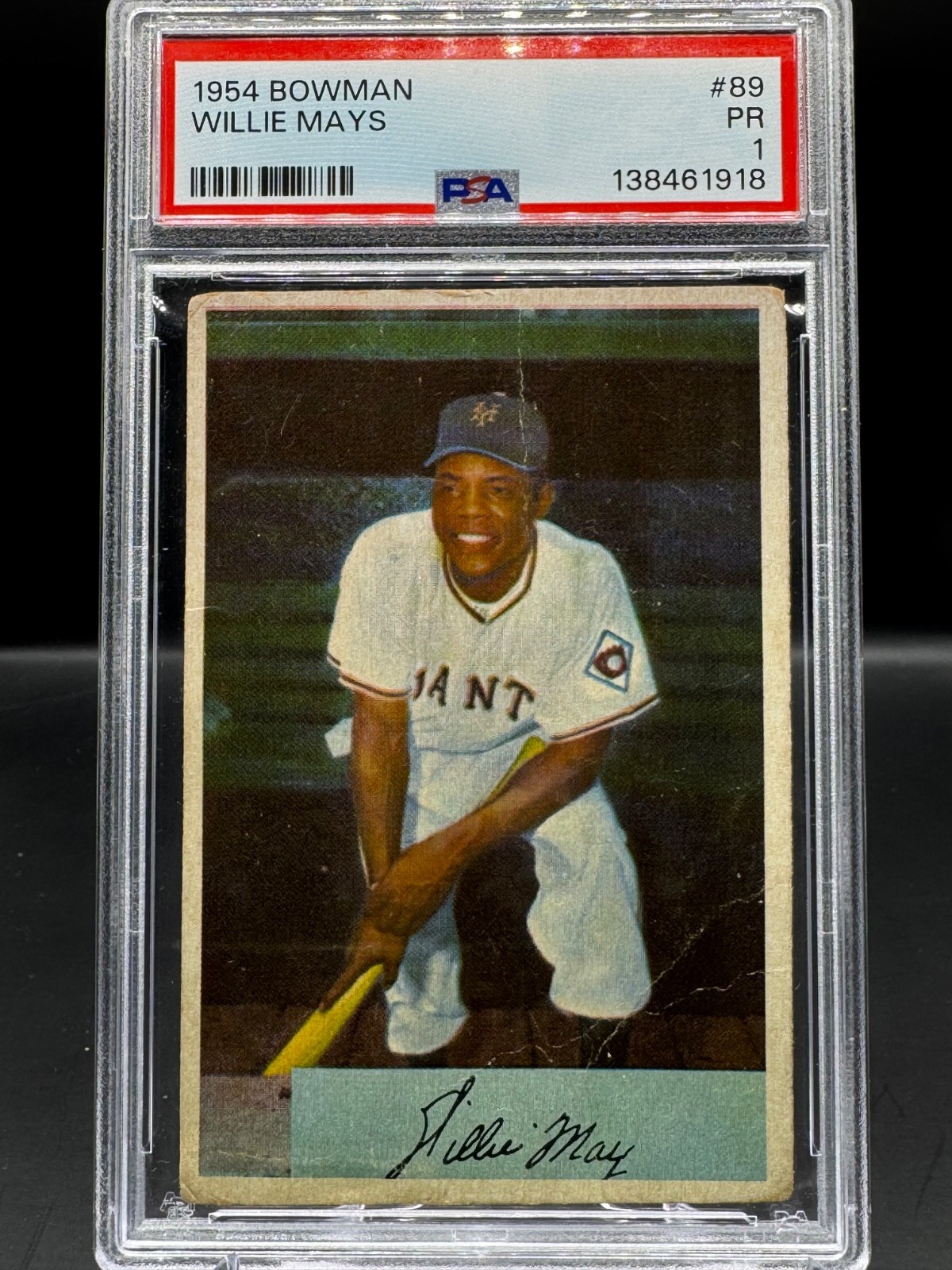 1954 BOWMAN  WILLIE MAYS  NEW YORK GIANTS  #89  PSA 1  FRESH GRADE