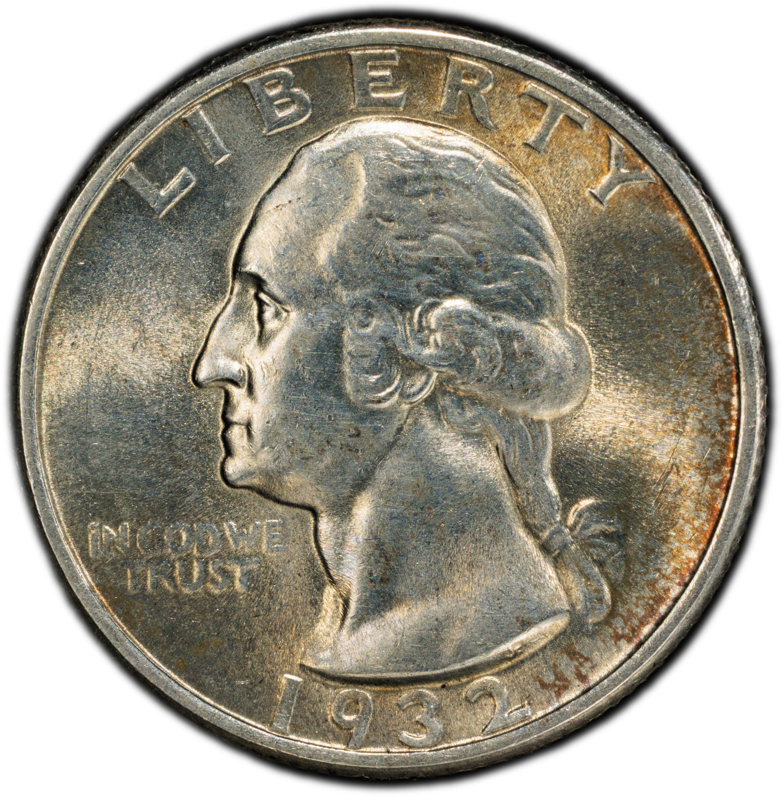 1932-P PCGS AU58 Washington Quarter | Beautiful Luster | 40th Anniversary Label