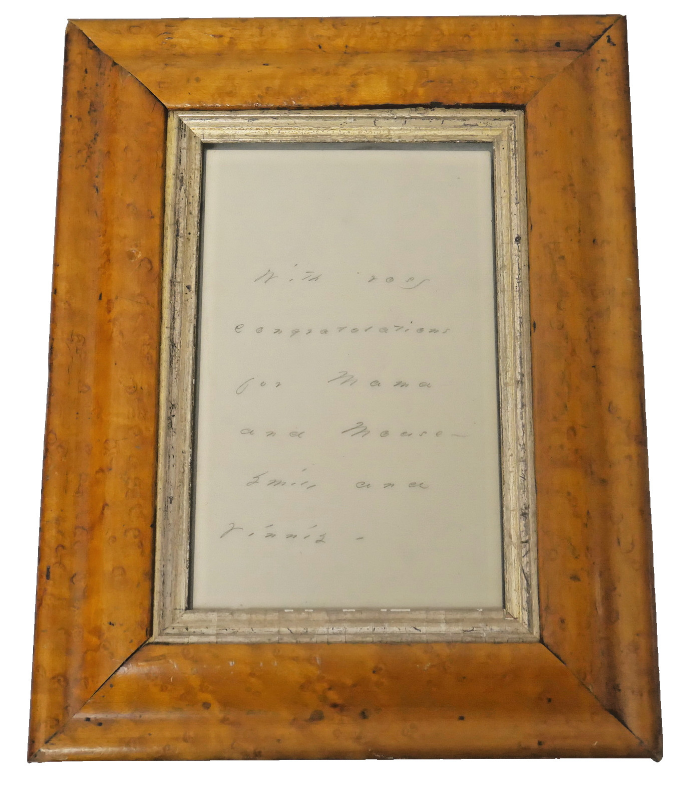 RARE 1876 Emily Dickinson Hand written Letter Framed Amherst MA ~ 