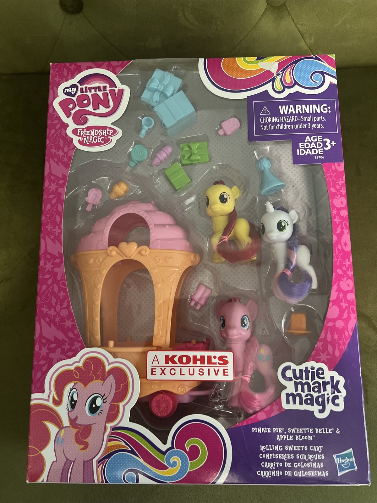 My Little Pony Rolling Sweets Cart Sweetie Belle Apple Bloom Pinkie Pie sealed