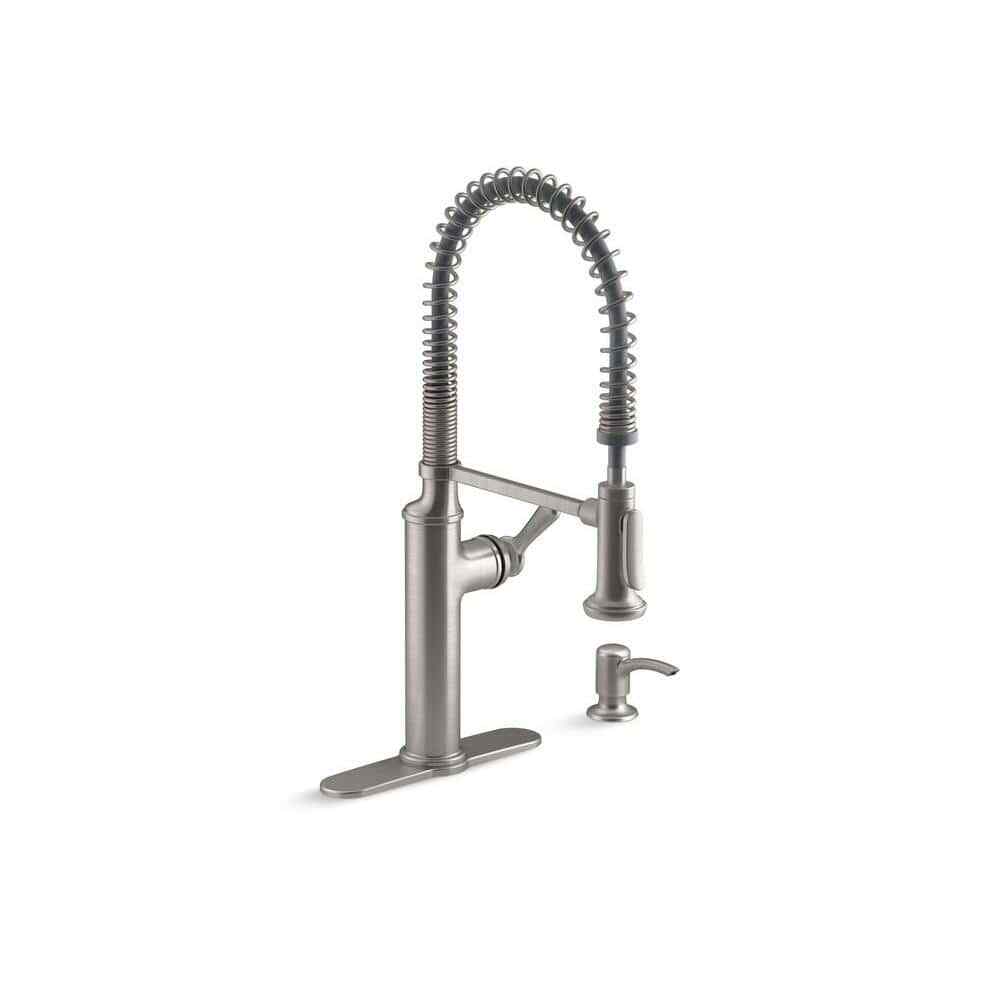 KOHLER Sous Pro-Style PullDown Sprayer 1-Handle Kitchen Faucet Vibrant Stainless