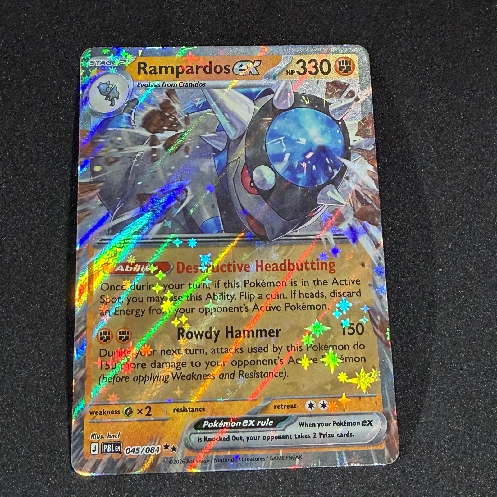 RAMPARDOS EX 045/084 Double Rare Pitch Black Pokemon Holo NM/M NM/M RAMPARDOS EX 045/084 Double Rare Pitch Black Pokemon Holo NM/M NM/M