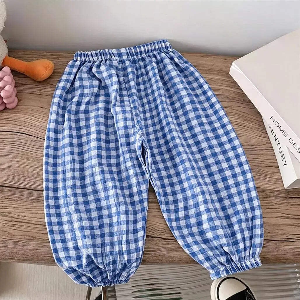 Pink Black Red Pants Outer Wear Kids Thin Loose Casual Trousers 1-6Years Old Chi