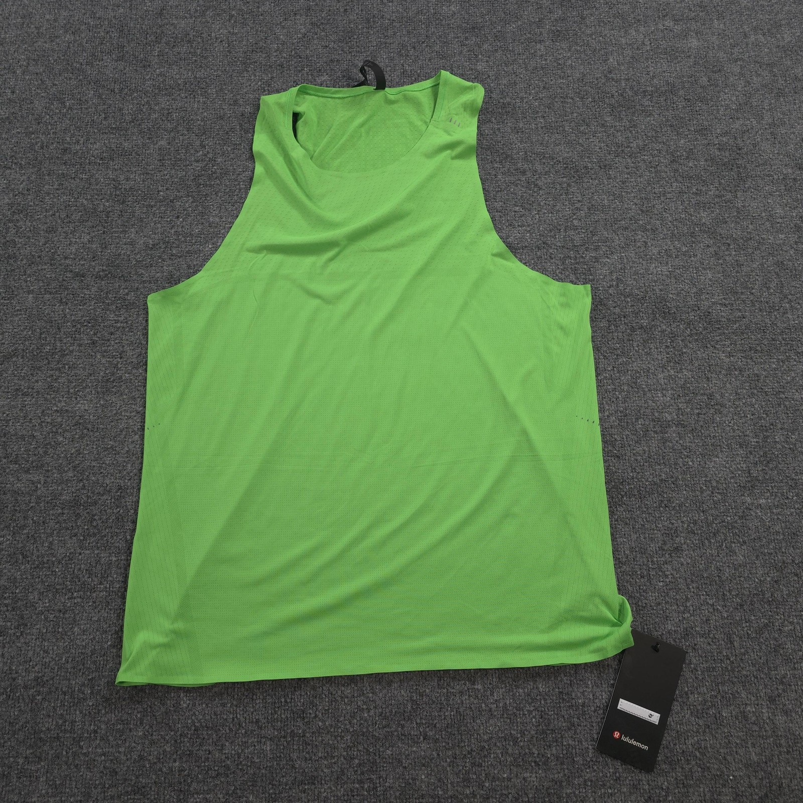 Lululemon Shirt Mens XL Green Fast Free Singlet Breathe Performance Run Gym NEW