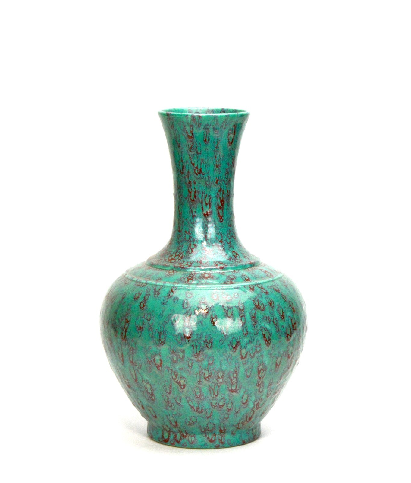 Large Fine Chinese Qing Qianlong MK Lujun Glaze Globular Form Porcelain Vase