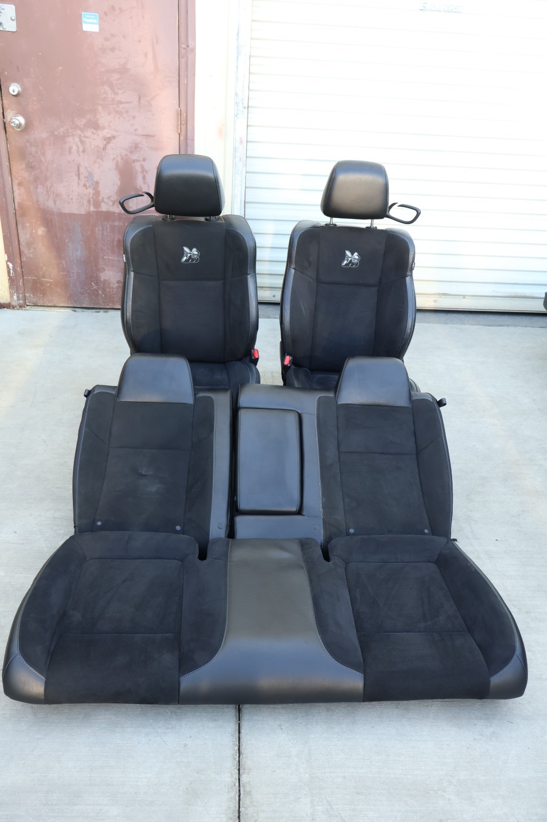 2018-2023 Dodge Challenger Scat Pack Black Suede/Cloth Seat Set - OEM