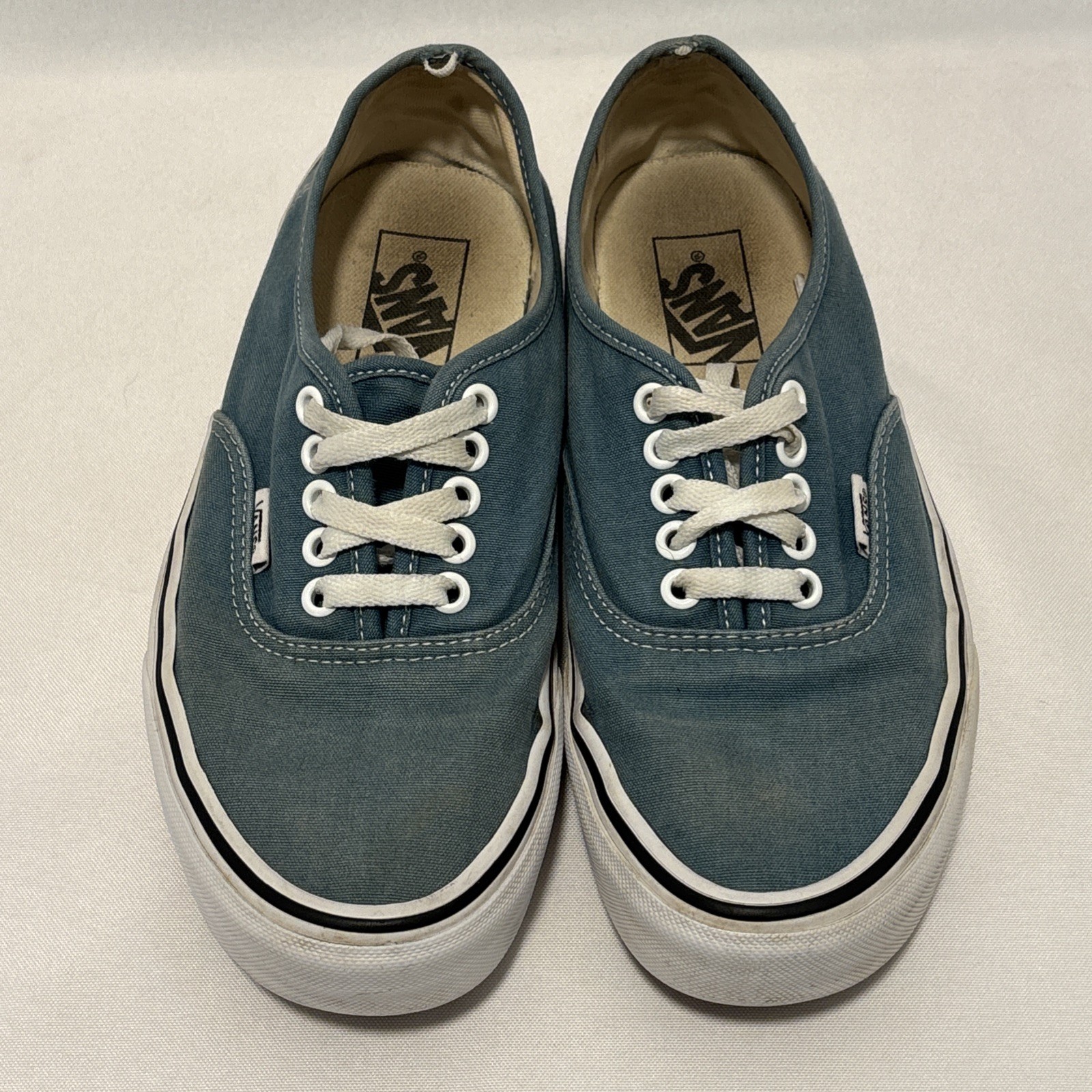 Vans Blue Canvas Low Top Lace-Up Sneakers Men 7.5 Women 9 Classic