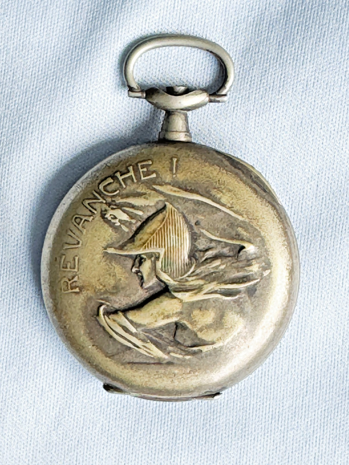 WWI France Brass Pocket Watch Marne Verdun Somme Joffre Foch Argonne Battle War WWI France Brass Pocket Watch Marne Verdun Somme Joffre Foch Argonne Battle War