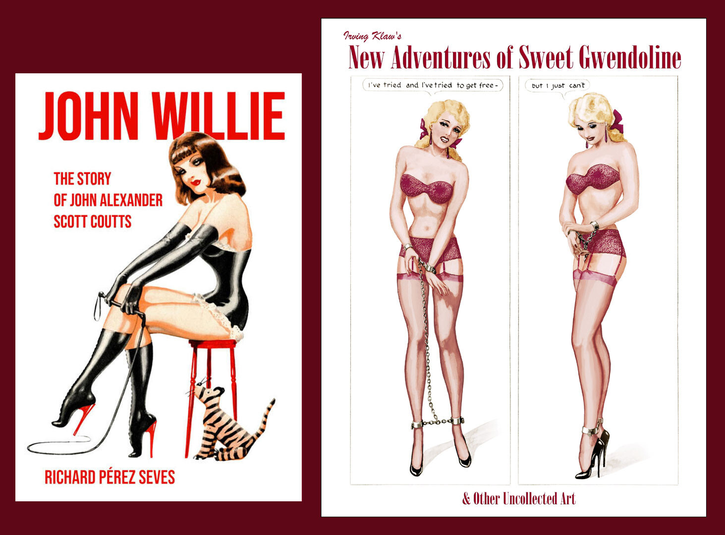 John Willie, 2 Books,  New Adventures of Sweet Gwendoline, John Willie Biography