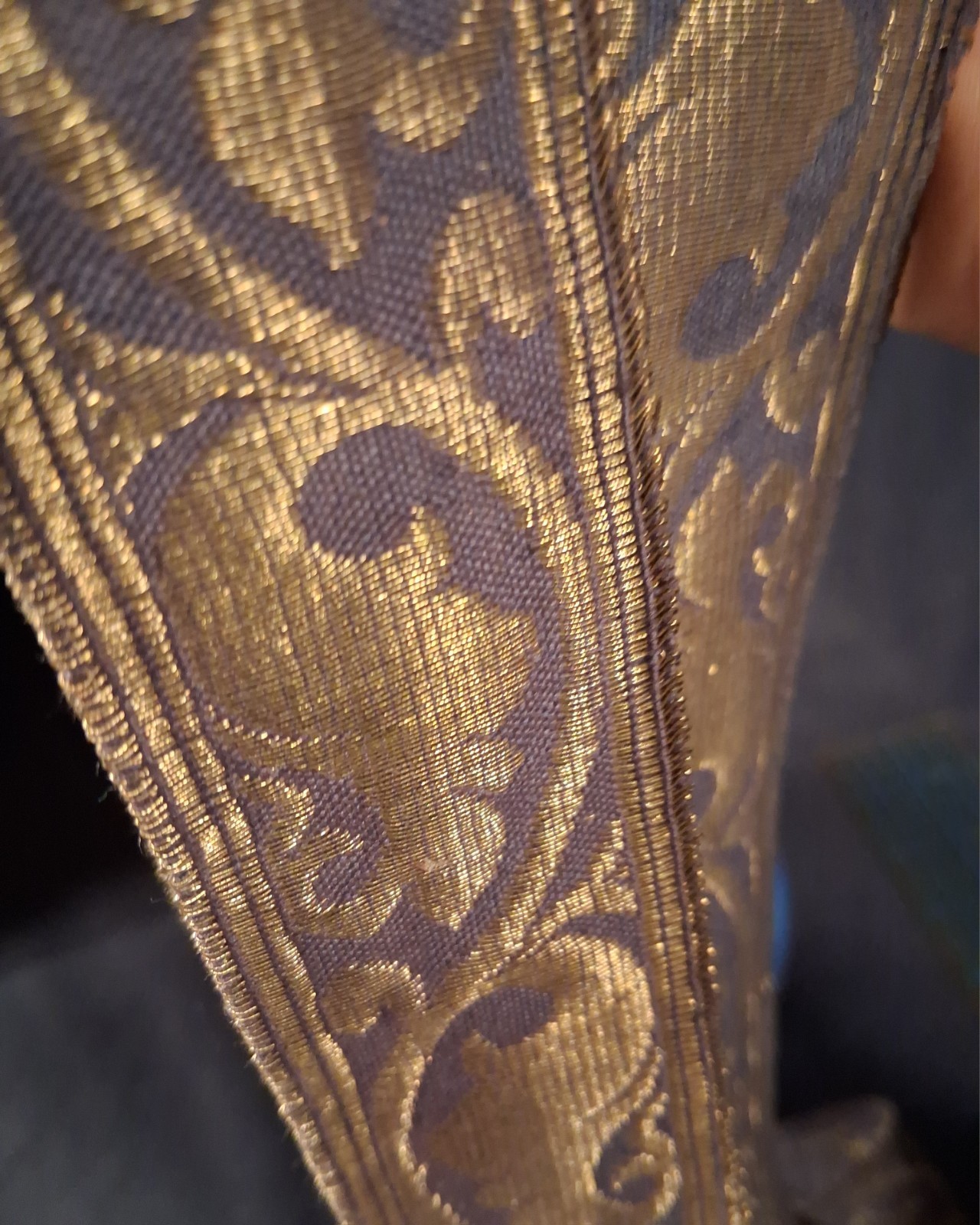 Antique French Fashion Trim - gold metallic brocade