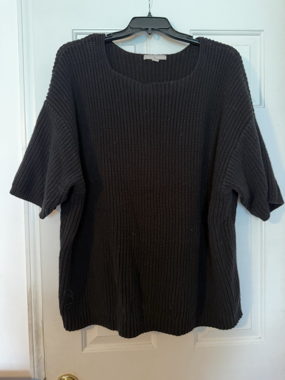 Woman Within Black Short Sleeve Plus 2X (26/28) Pullover Sweater Woman Within Black Short Sleeve Plus 2X (26/28) Pullover Sweater