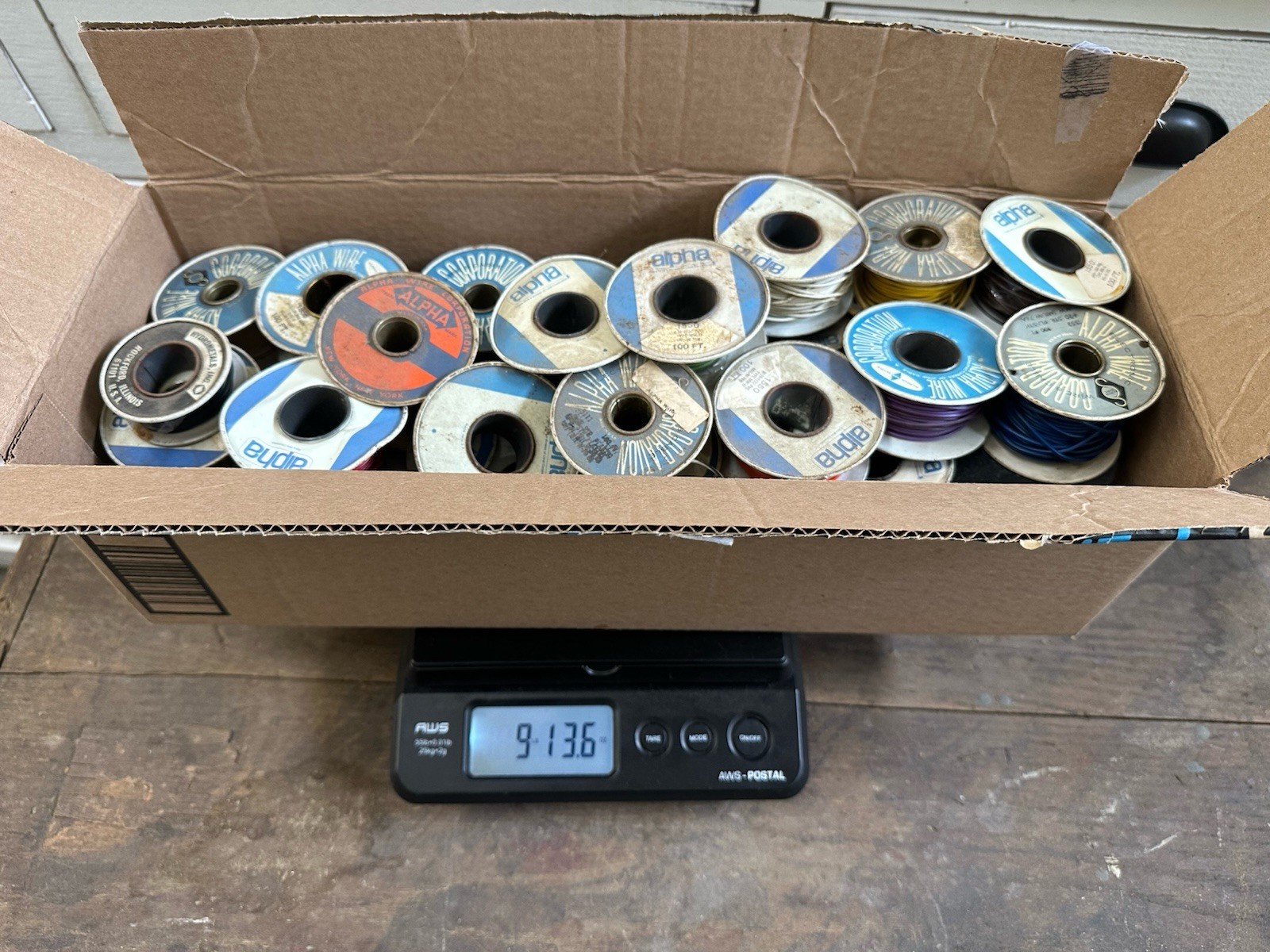 Vintage Alpha Electrical Wire Spools - Lot of 33 Used Partial Rolls (9+ lbs)