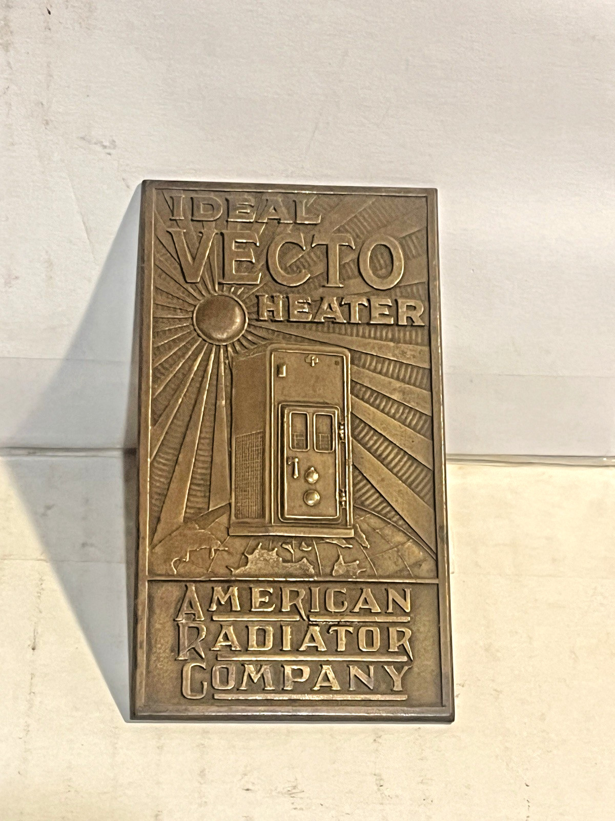 Antique Early 1900's, American Radiator Co. Vecto Heater Nameplate/Badge